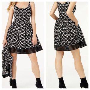 Sachin & Babi Black White Floral Embroidered Fit & Flare Dress 6
